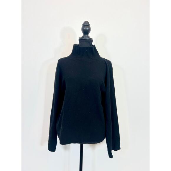 Vince Boiled Cashmere Funnel Pullover Sweater in Black Small Knit Turtleneck - Picture 2 of 4